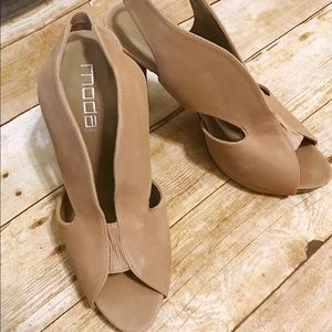 Gorgeous open toe heels-worn once. Mint condition